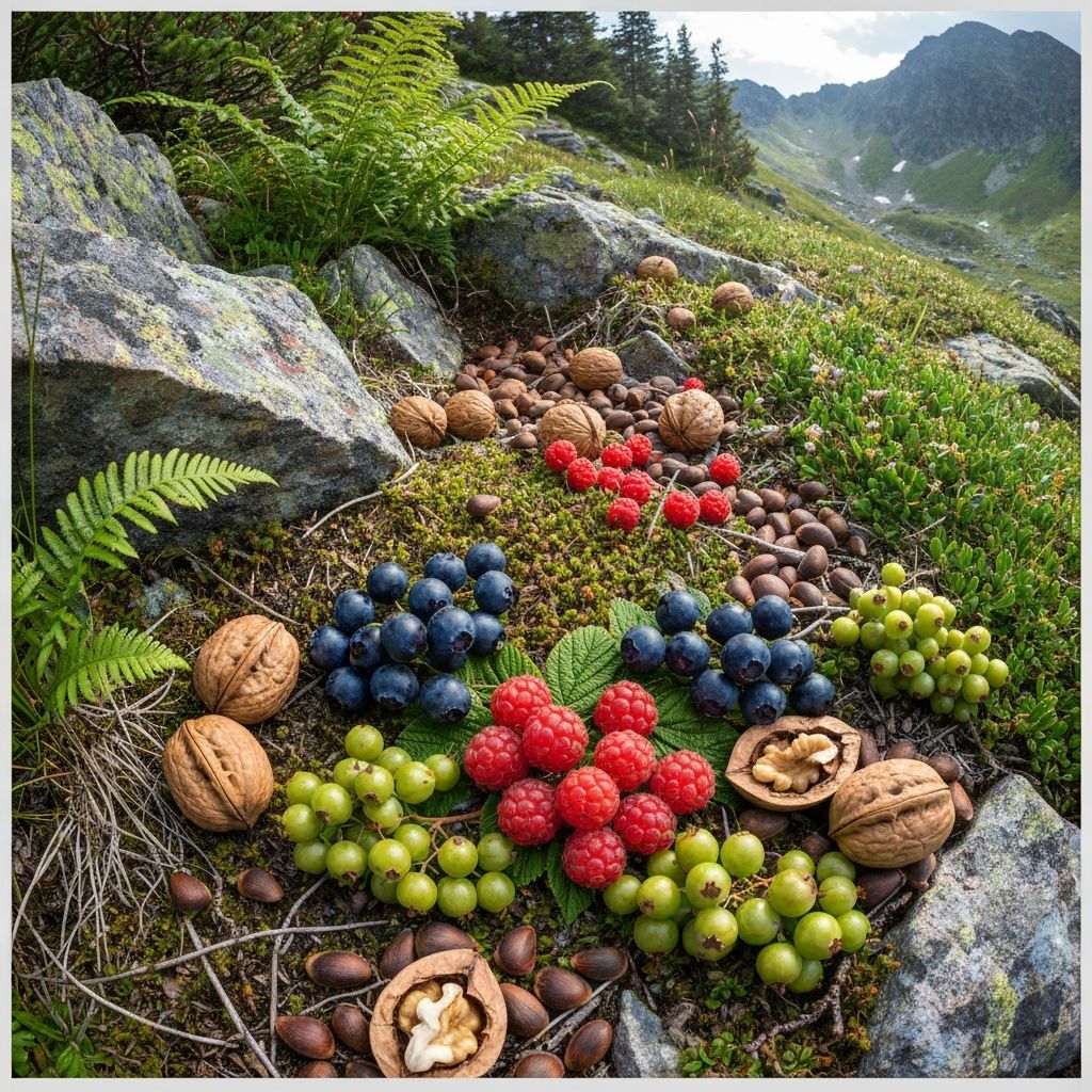 Alpine berries and nuts